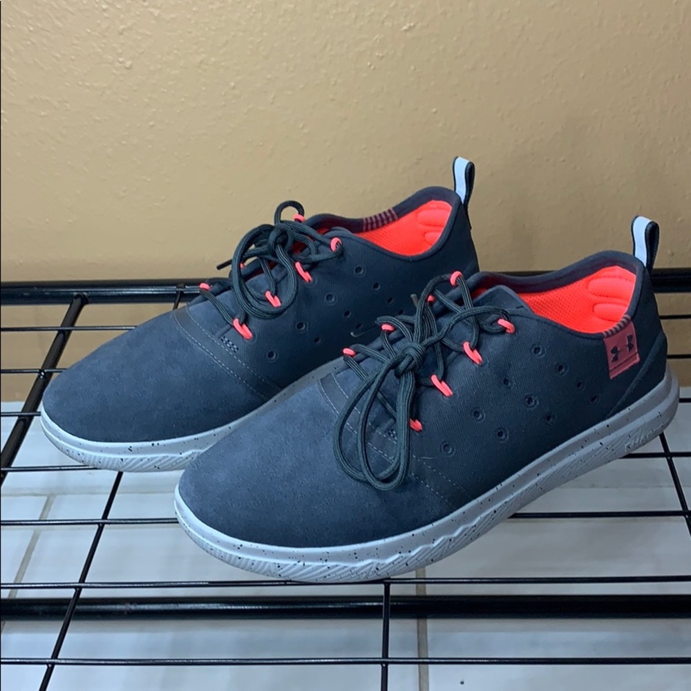 Under Armour Women's Dark Gray Athletic Shoes with Coral Accents